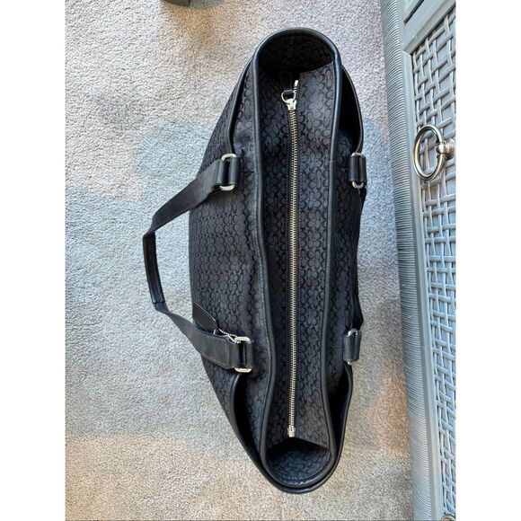 Coach F77014 Hampton Signature Canvas/Leather XL Weekend Travel Tote Bag Black, - Picture 6 of 11